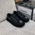 CC Sneaker Black Fringe Denim Fabric
