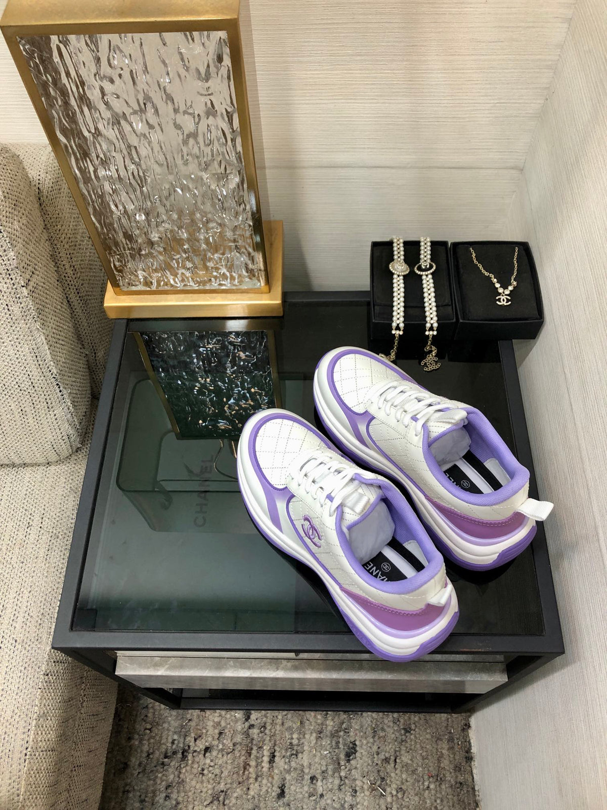 CC Sneaker Purple White Nappa Leather
