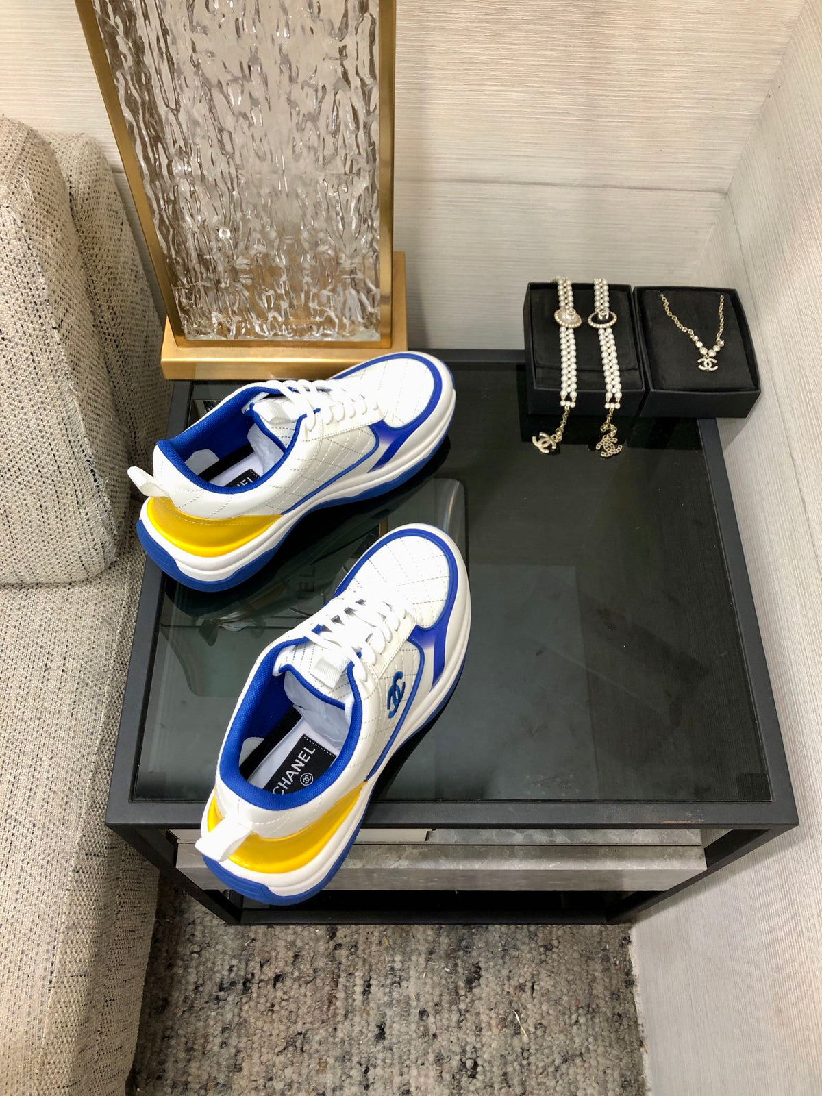 CC Sneaker Blue Yellow Nappa Leather