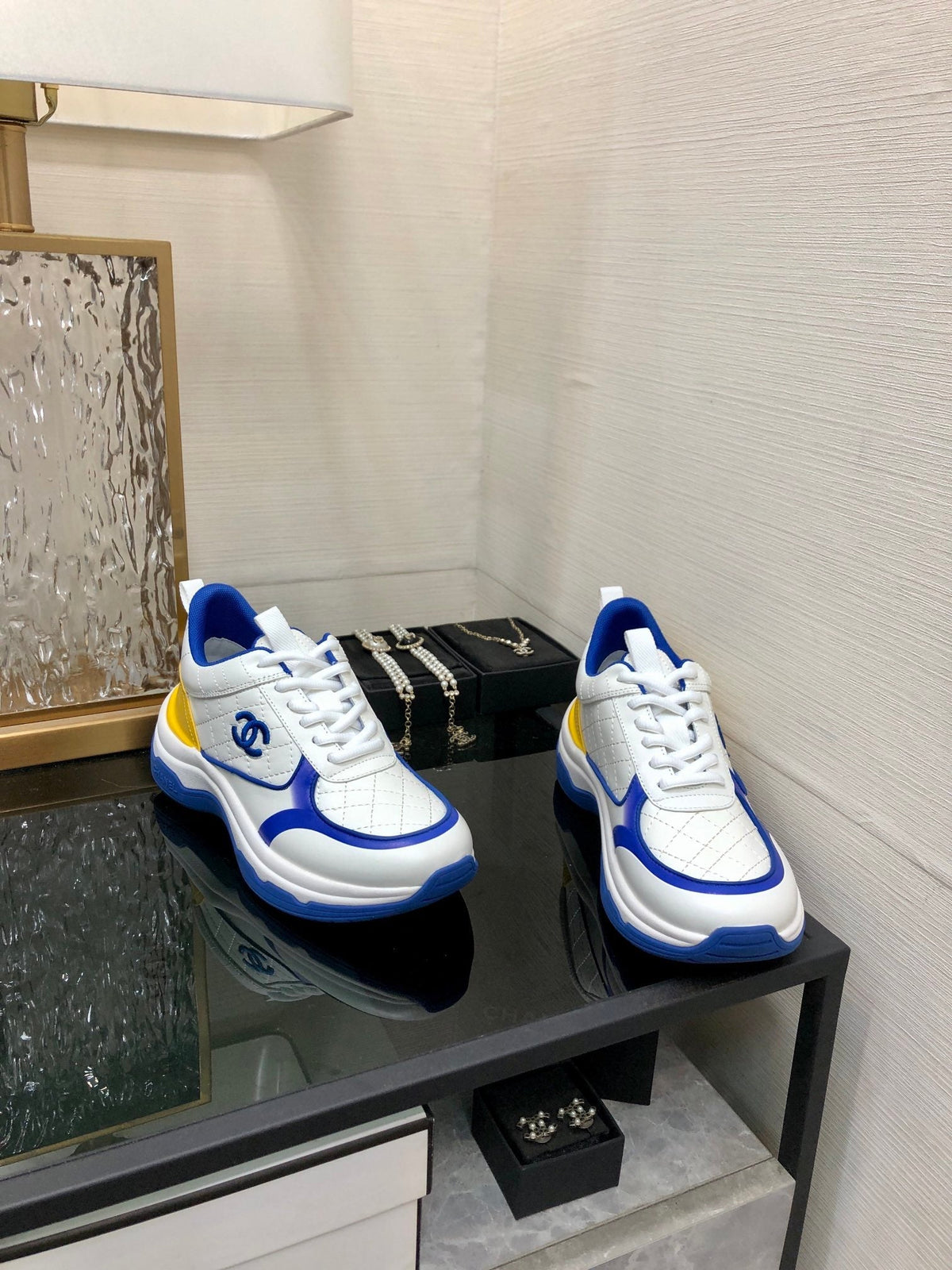 CC Sneaker Blue Yellow Nappa Leather