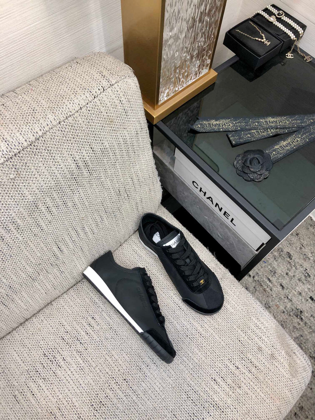 CC Sneake Black Cowhide And Velvet