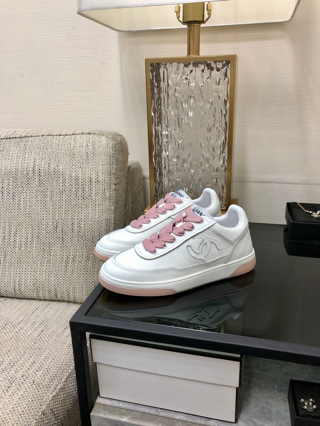 CC Sneaker White Mix Pink Cowhide