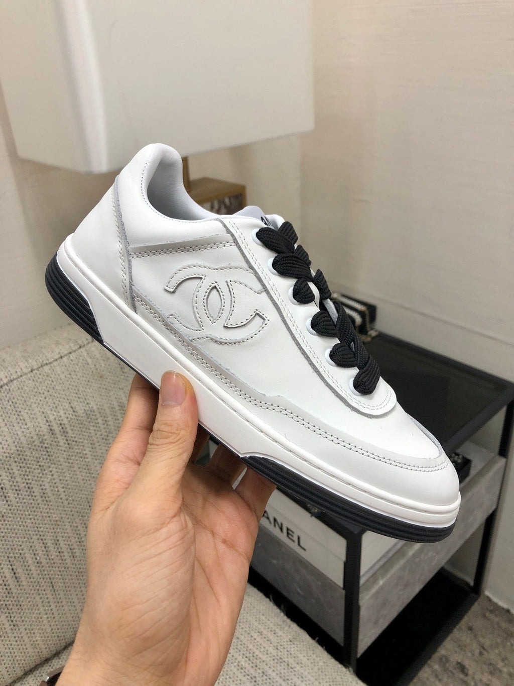 CC Sneaker Black Mix White Cowhide