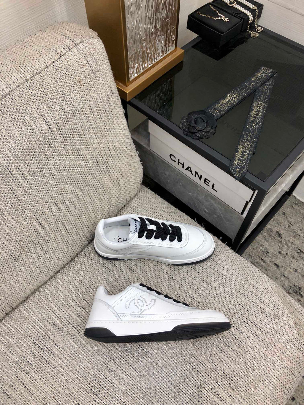 CC Sneaker Black Mix White Cowhide