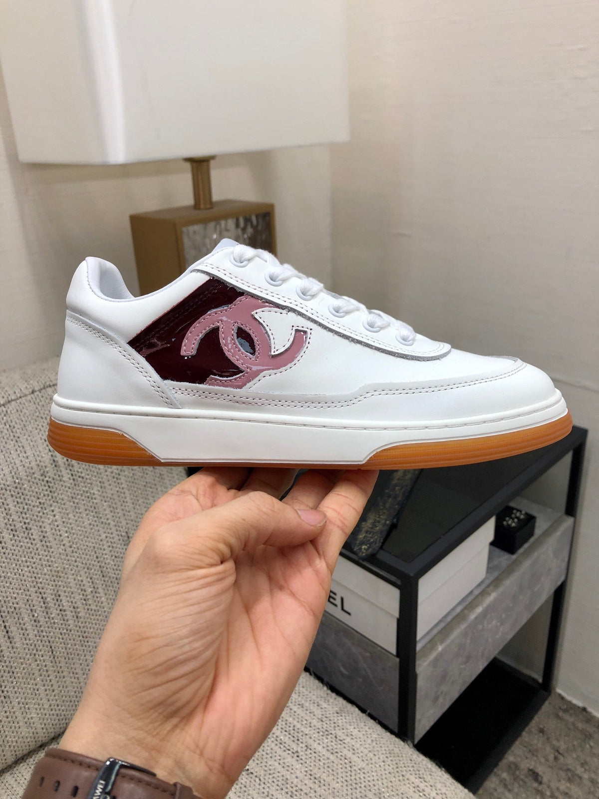 CC Sneaker Dark Red Mix Pink White Cowhide