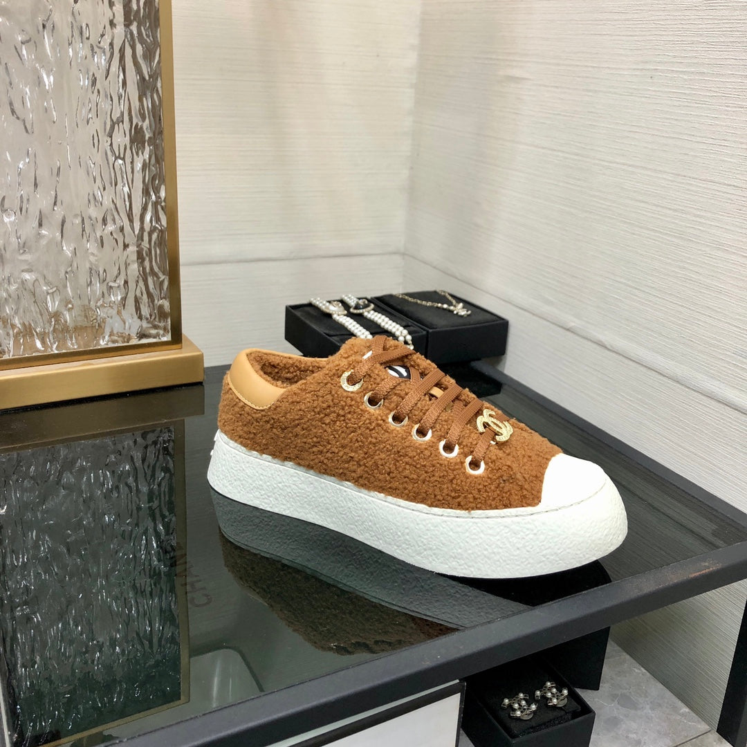 CC Low Sneaker Brown Yellow Wool