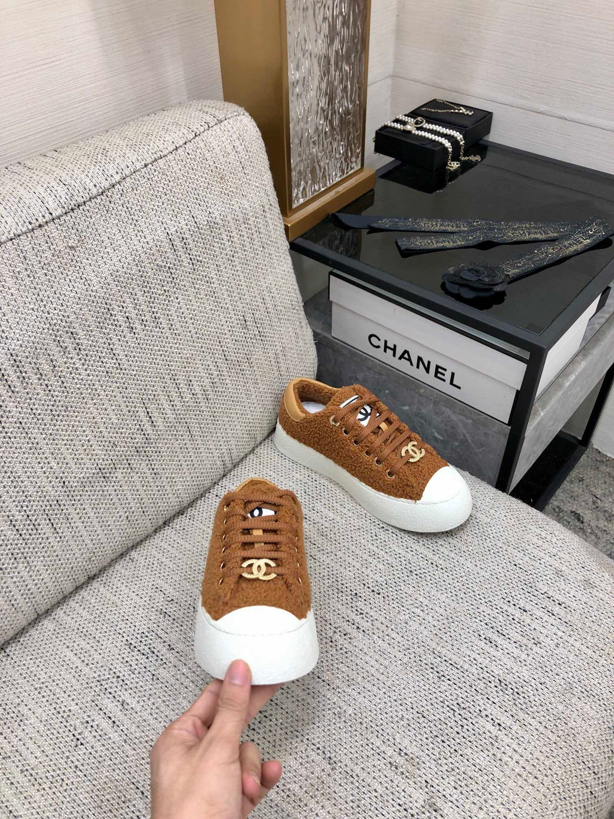 CC Low Sneaker Brown Yellow Wool