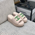 CC Wedge Sandal Beige Wool