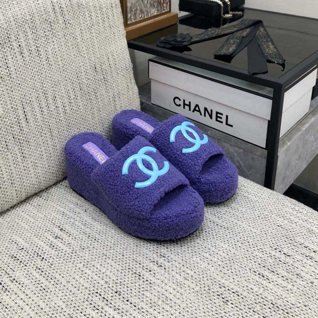 CC Wedge Sandal Purple Wool