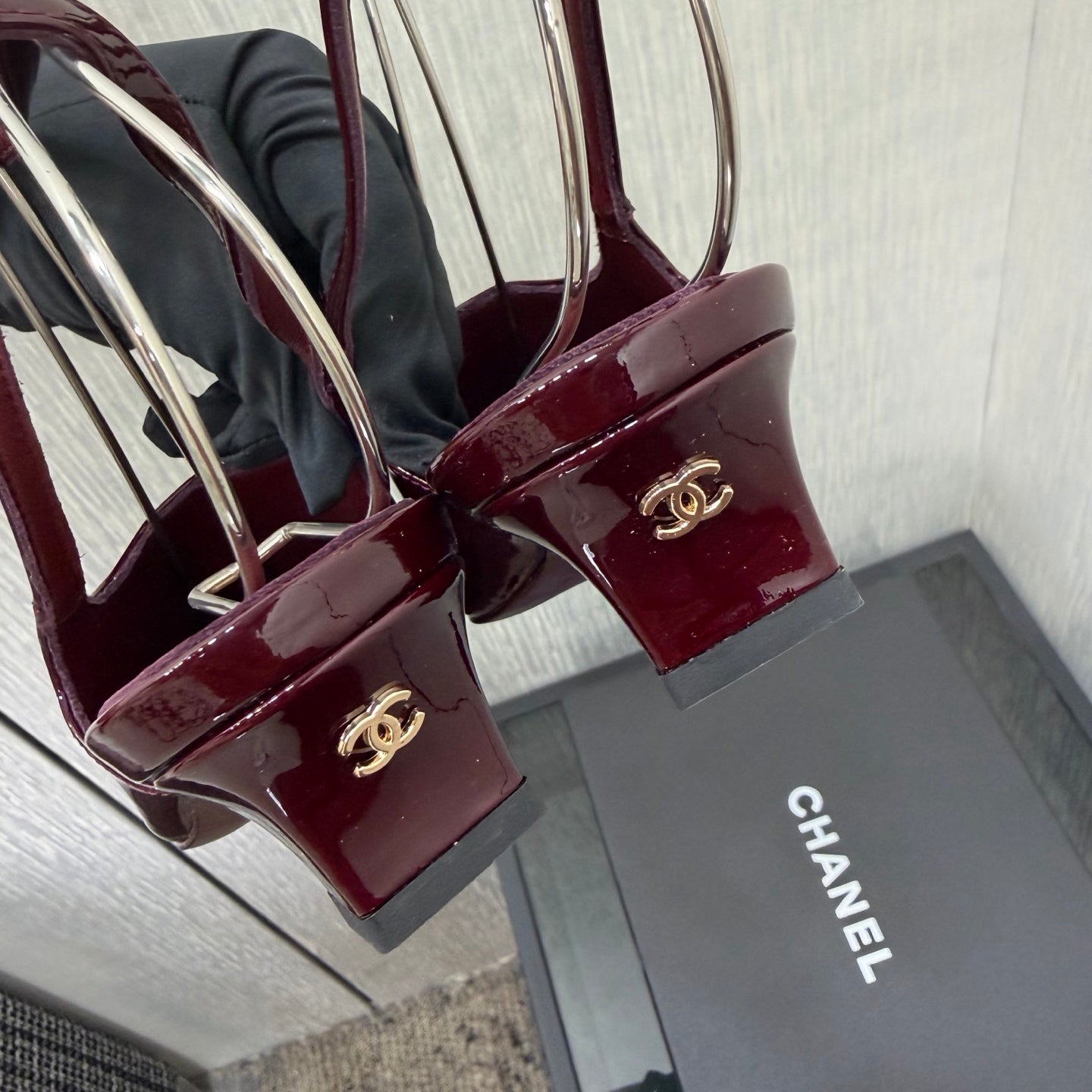 CC 2026 Slingback 4cm Burgundy Patent Leather 688714