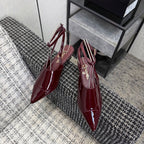 CC 2026 Slingback 4cm Burgundy Patent Leather 688714