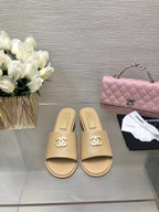 CC 25C Mid Heel Mule Cream   Calfskin 212955