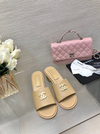 CC 25C Mid Heel Mule Cream   Calfskin 212955