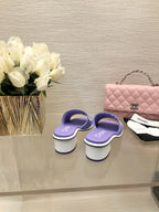 CC 25C Mid Heel Mule Pearl Violet Fabric Material 212960