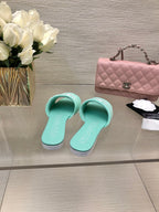 CC 25C Slippers Turquoise Fabric Material 212963
