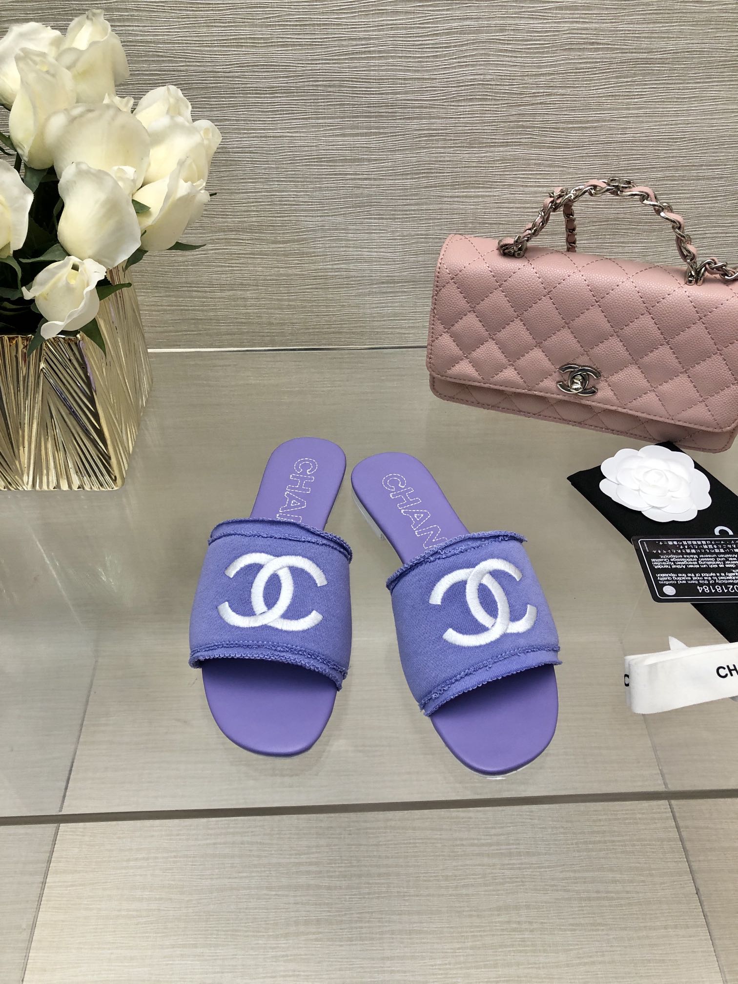 CC 25C Slippers Purple Fabric Material 212966
