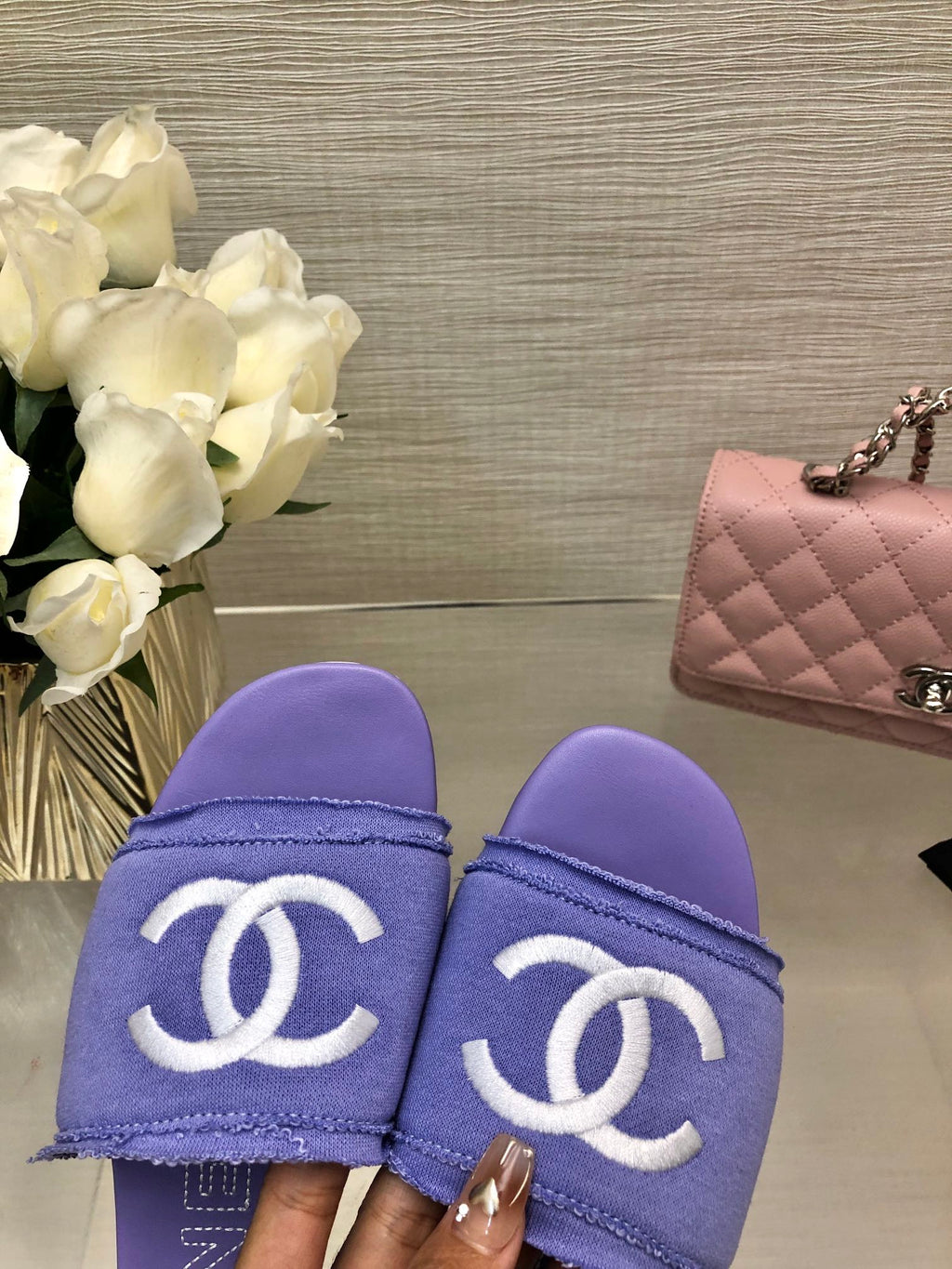 CC 25C Slippers Purple Fabric Material 212966