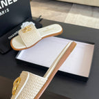CC Logo Mule Sandal 10mm White Lambskin 610370