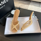 CC 26s Sandal 7cm Beige Mesh Lambskin 700615