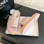 CC 25C Slippers Pink Satin Fabric 212977