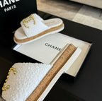 CC 25C Slippers White Satin Fabric 212980