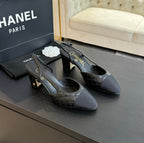 slingbacks 65 black calfskin embroidery grosgrain