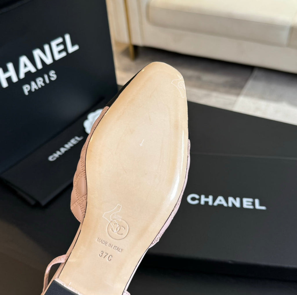 slingbacks flat nude calfskin embroidery