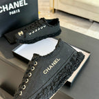 cc low sneaker black denim embroidery canvas