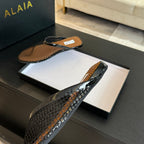 flat mule fishnet black lambskin