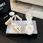 CC Sandals 80mm White Suede