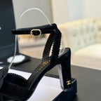 CC Sandals 80mm Black Suede