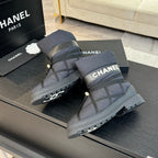 CC Ankle Boots Grey Mix Black Wind Cloth Quilted