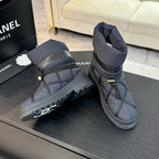 CC Ankle Boots Grey Mix Black Wind Cloth Quilted