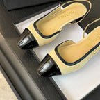 CC Slingback Black Beige Suede