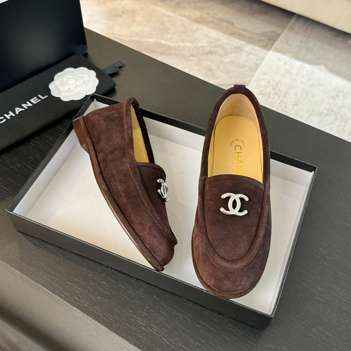 CC Moccasins Earth Brown Suede