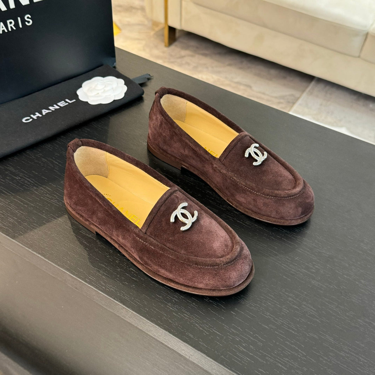 CC Moccasins Earth Brown Suede