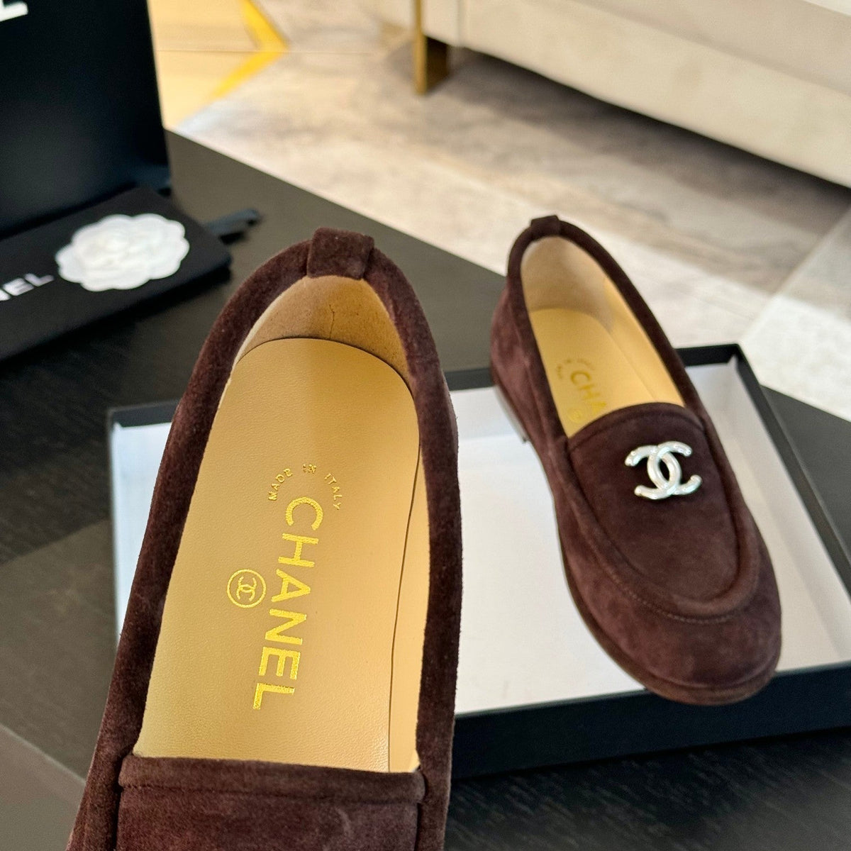 CC Moccasins Earth Brown Suede