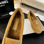 CC Moccasins Yellow Suede And Wool
