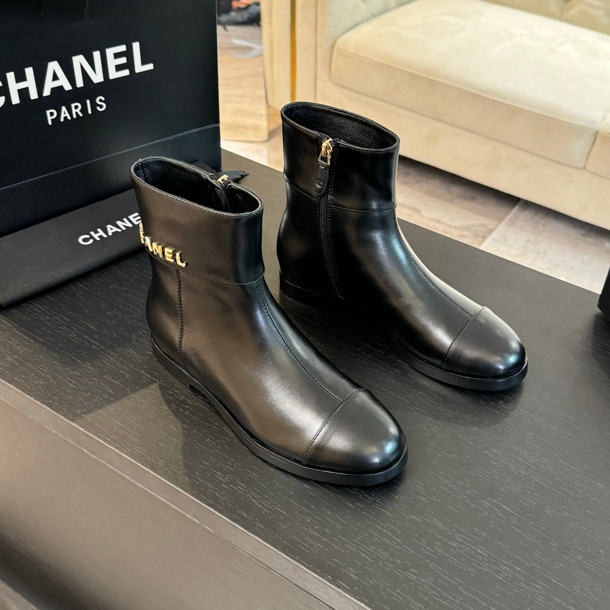 CC Ankle Boots 20mm Black Calfskin