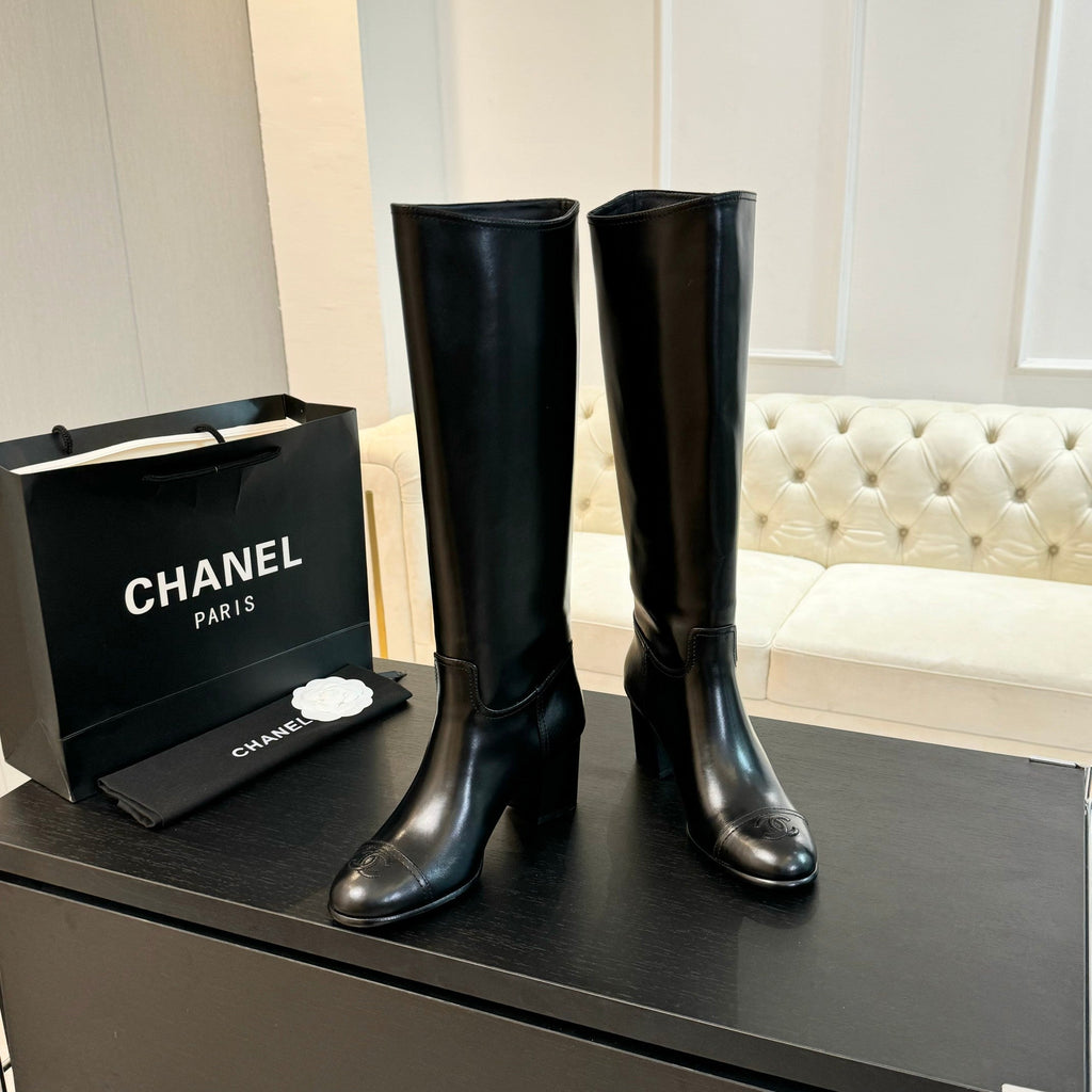 CC High Boots 75mm Black Print Cowhide