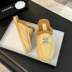 CC Mule Beige Calfskin Lamb Wool