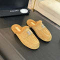 CC Mule Beige Suede Lamb Wool