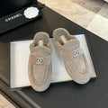 CC Mule Pinkish Grey Suede Lamb Wool