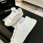 BIG-HEAD COOKIE SHOES IN WHITE LAMBSKIN