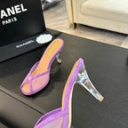 CC 26s Sandal 7cm Purple Mesh Lambskin 700605