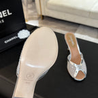CC 26s Sandal 7cm Sliver Mesh Lambskin 700611