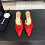HIGH HEEL MULE 65 MM IN CANDY RED SUEDE