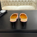 HIGH HEEL MULE 65 MM IN LIGHT PINK SUEDE