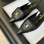 CC 25C Slingback Flat Black   sheepskin 212949