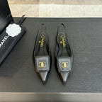 CC 25C Slingback Flat Black   sheepskin 212949